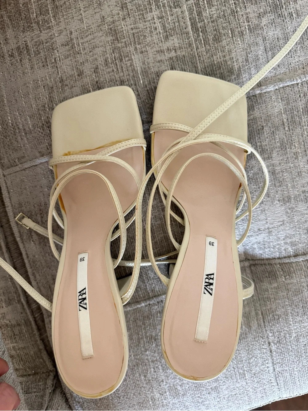 Strappy Square-Toe Lace-Up Heeled Sandals